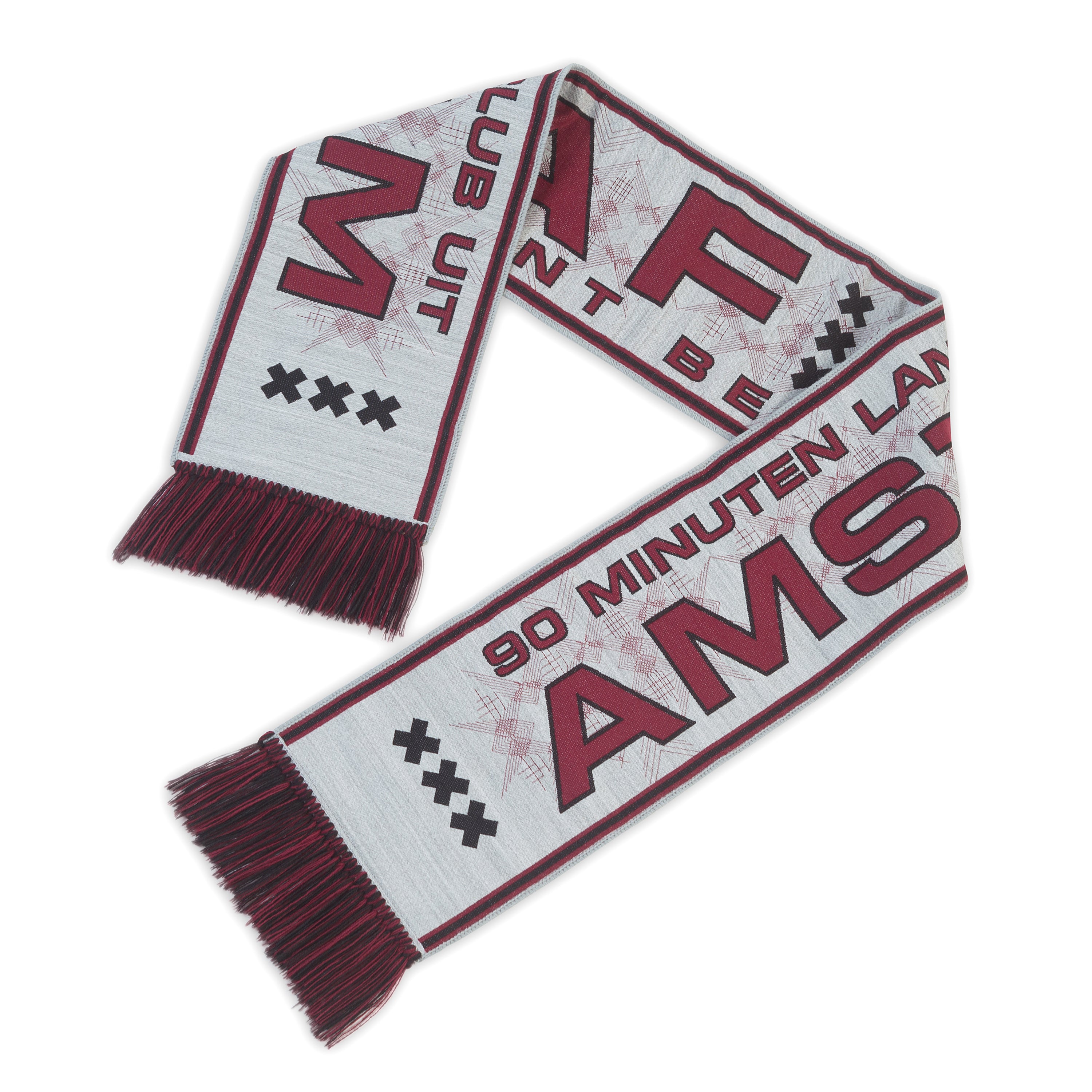 Sjaal Away 3rd 24/25 Lichtgrijs / Bordeaux Rood